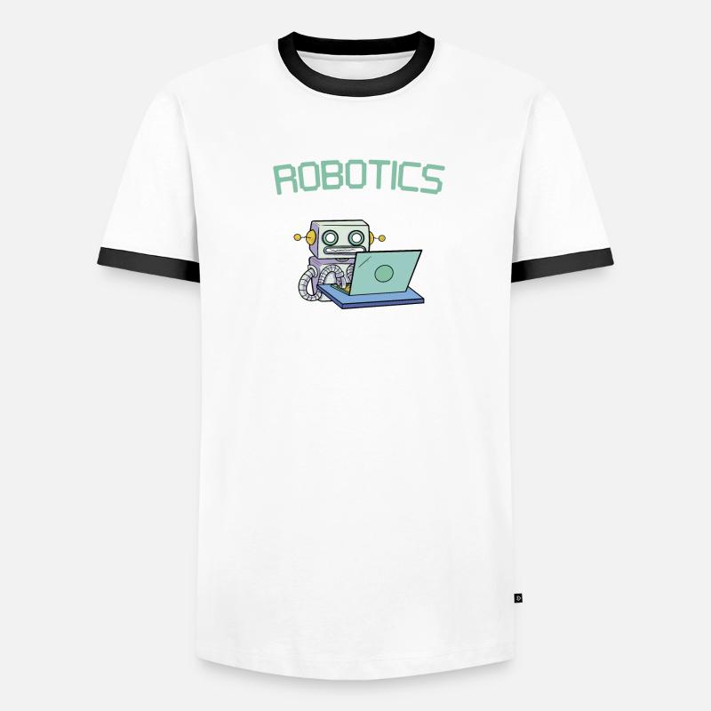 Build Robot Droid Builder Robotics Engineer In Tra Men's Ringer Shirt