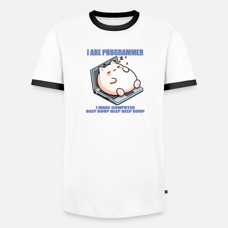 Ich bin Programmierer, fette schlafende Katze Männer Kontrast-T-Shirt