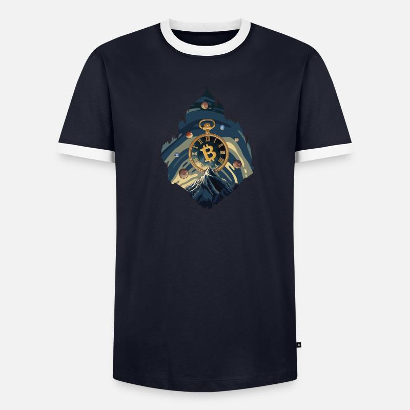 Bitcoin Clock Men's Ringer Shirt