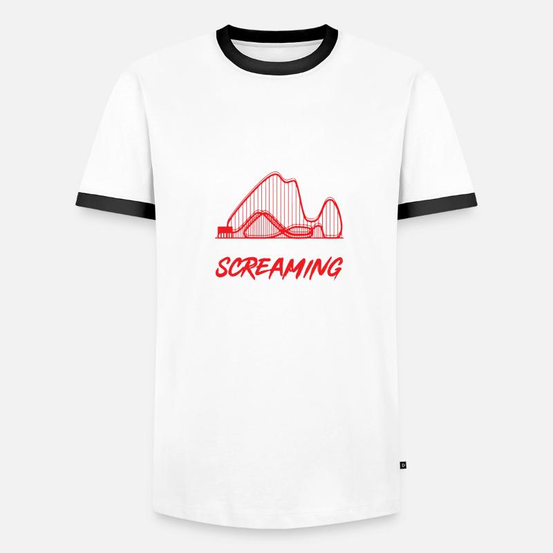 Roller Coaster Roller Coaster Amusement Park Men's Ringer Shirt