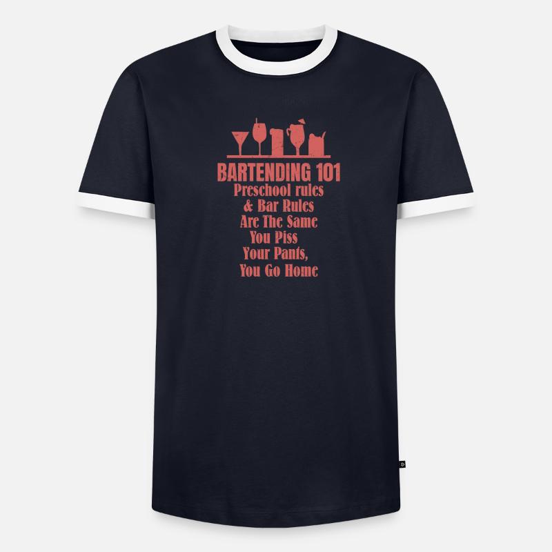 Bartending 101 Barman Cocktail Bartender T-shirt contrasté Homme