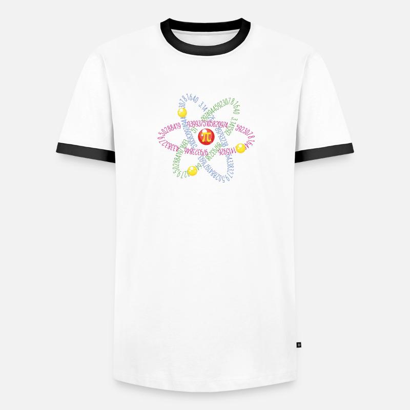 Math Lover, Pi Tag, Atom Symbol, Numbers 3.14 Men's Ringer Shirt