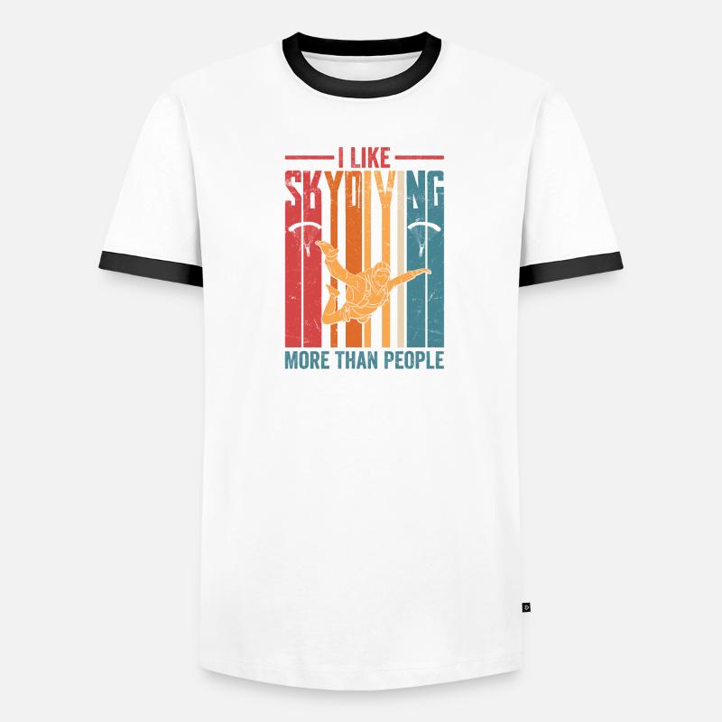 J’aime le parachutisme plus que les gens parachutistes T-shirt contrasté Homme
