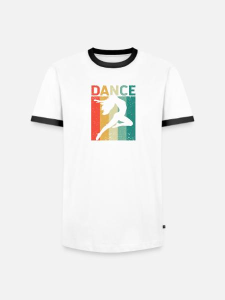 Tanz Retro Vintage Tanzen Silhouette 70er 80er - Männer Kontrast-T-Shirt -  - Vorne