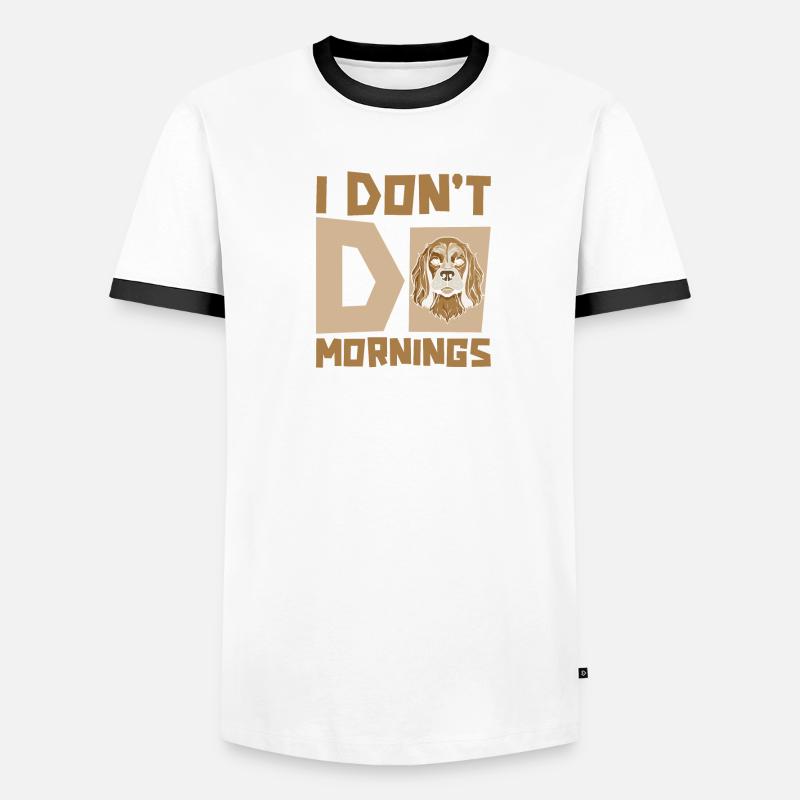 Cocker Spaniel Drôle Je Ne Fais Pas De Matins T-shirt contrasté Homme