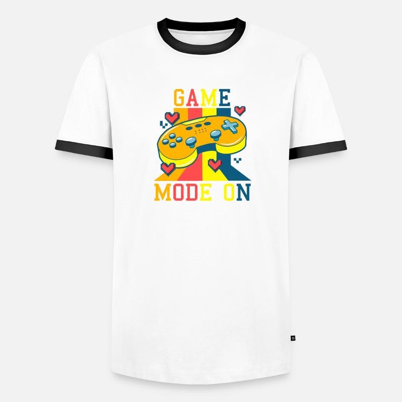 Mode de jeu activé : Manette de jeu rétro Poster T-shirt contrasté Homme