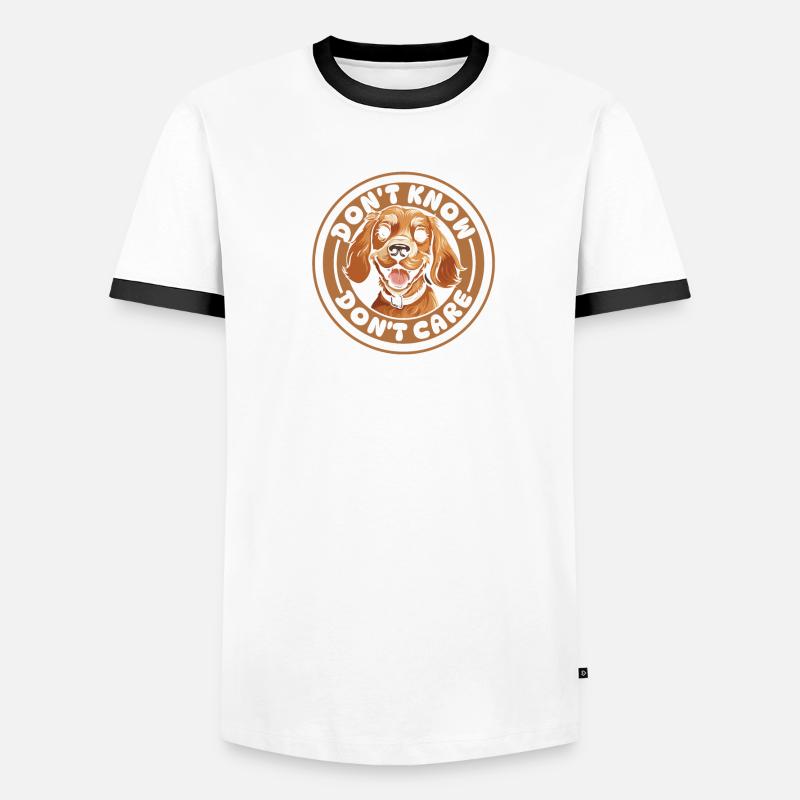 Cocker Spaniel Dont Know Dont Care Men's Ringer Shirt