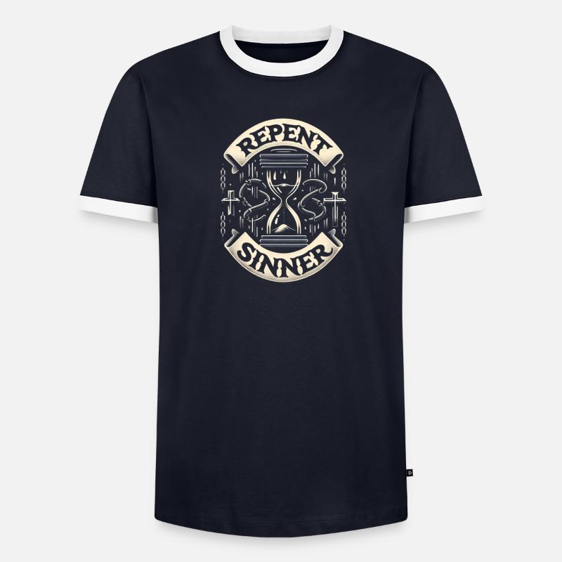 Repent Sinner 16 Men's Ringer Shirt