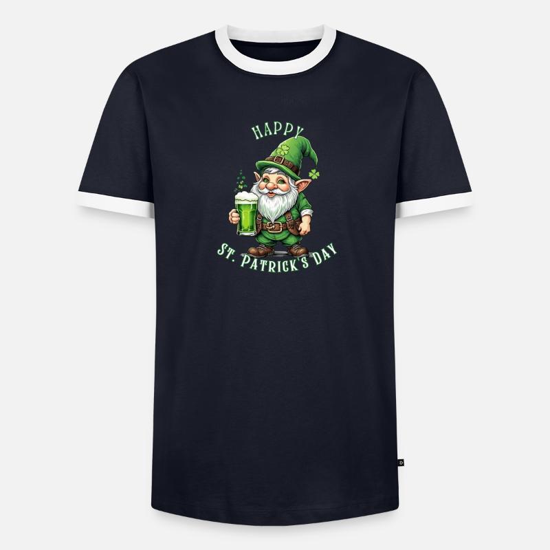 Leprechaun de la Saint-Patrick I Bière verte I T-shirt contrasté Homme