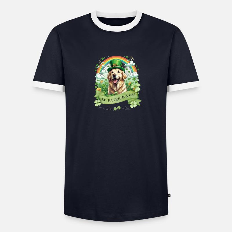 Chapeau vert et trèfle I Or de la Saint-Patrick T-shirt contrasté Homme