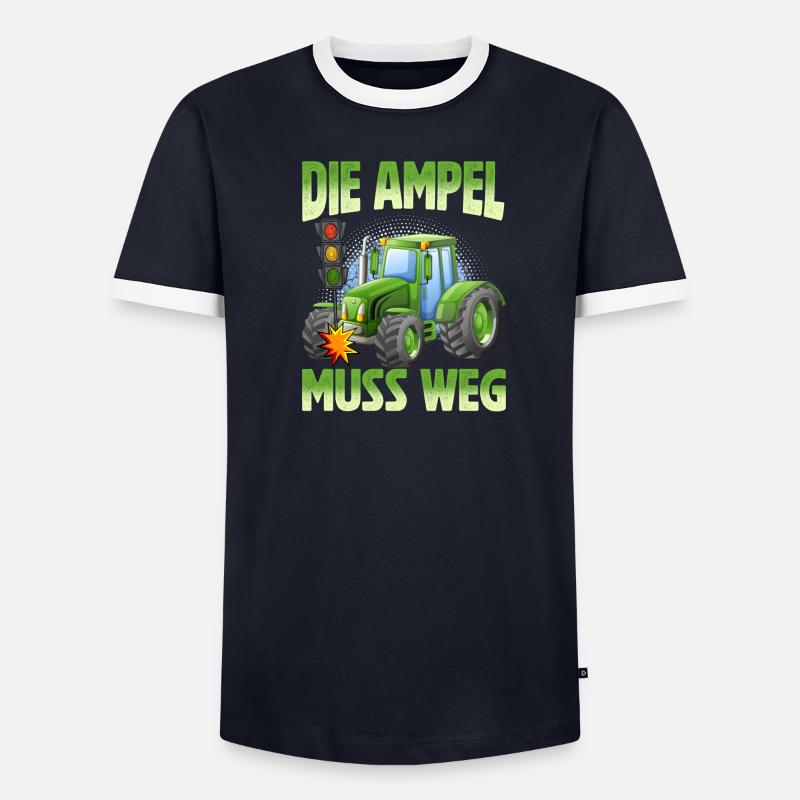 Die Ampel muss weg! Traktor rammt Ampel Männer Kontrast-T-Shirt