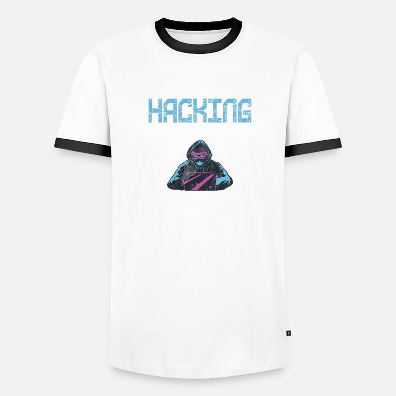 Cyber security hacker hacking Men's Ringer Shirt