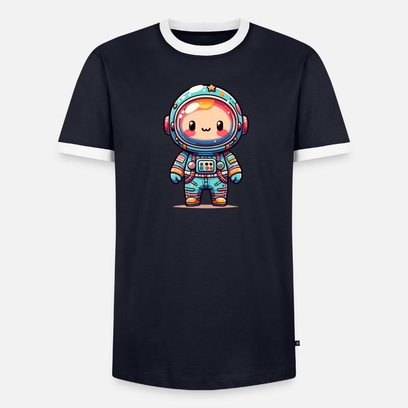 childishly designed spaceman Men's Ringer Shirt