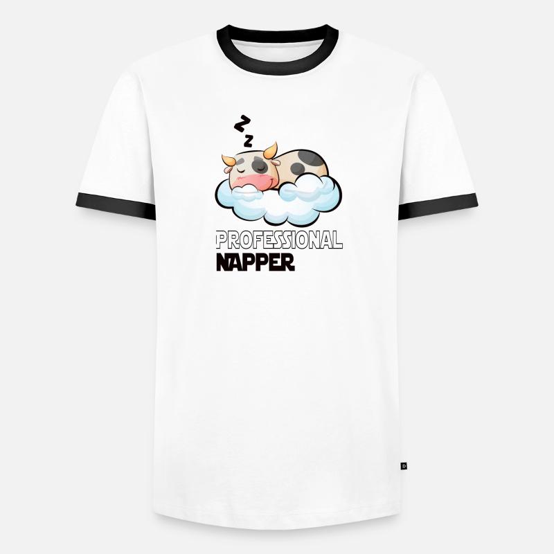 Professinonal Napper Cow Sleeping Late Riser Men's Ringer Shirt