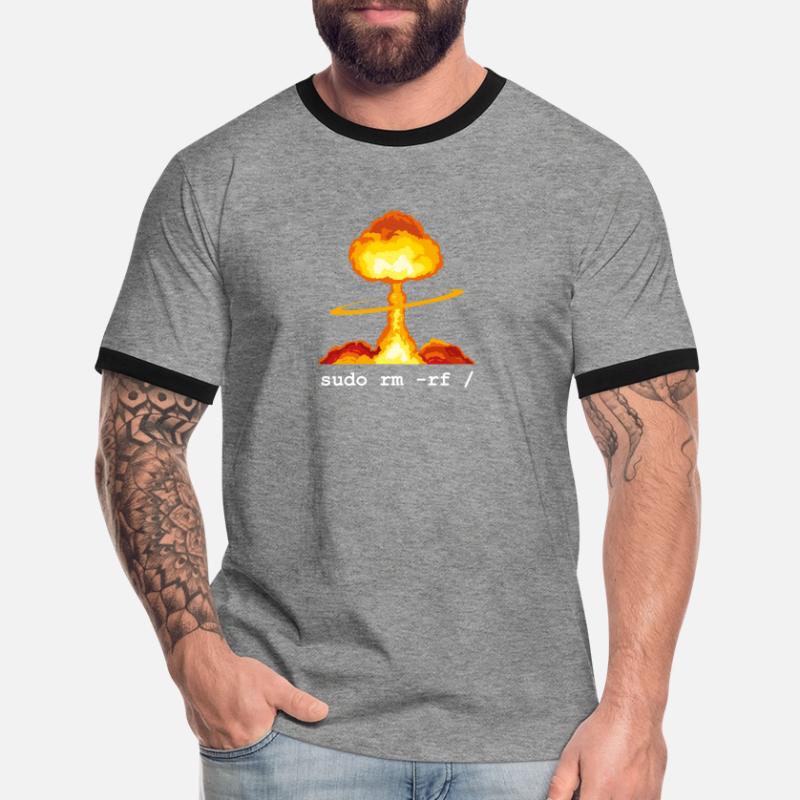 Linux Funny Linux Command Sudo RM RF for Men Men's Ringer Shirt