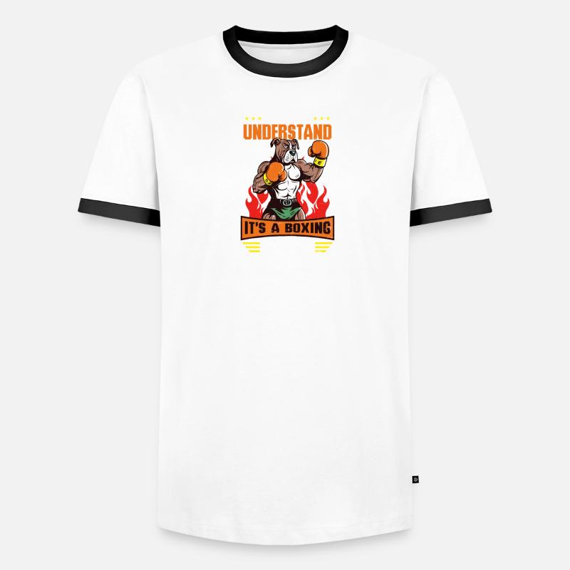 Boxen Ein Box-Ding Männer Kontrast-T-Shirt