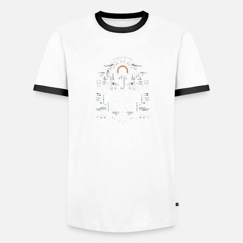 Jesus Has My Back 28 Men's Ringer Shirt