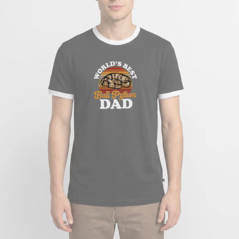 Ball Python Schlange Königspython Männer Kontrast-T-Shirt