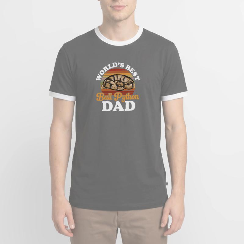 Ball Python Snake King Python T-shirt contrasté Homme