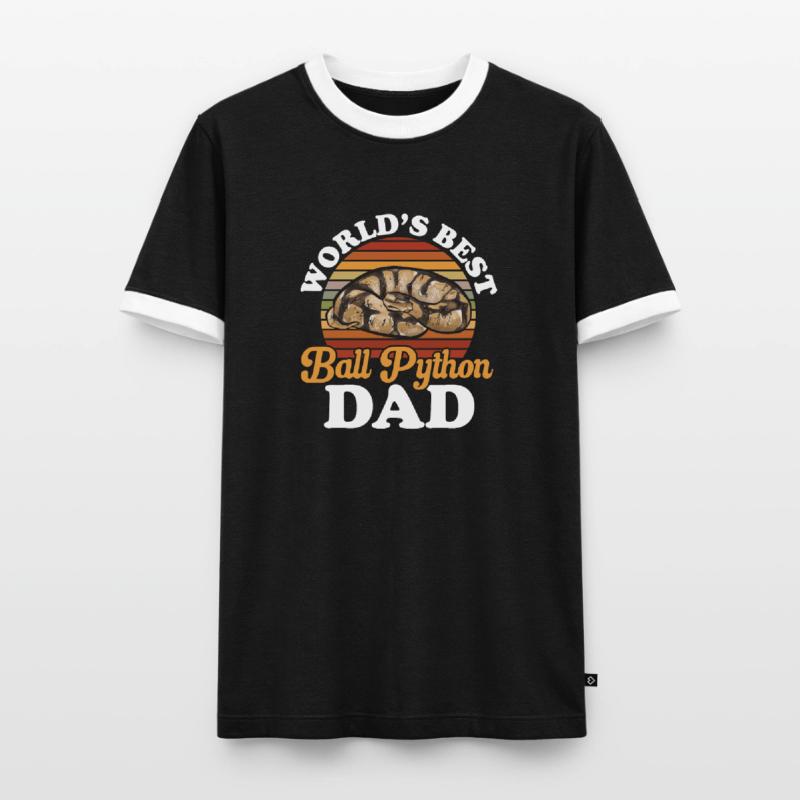 Ball Python Schlange Königspython Männer Kontrast-T-Shirt