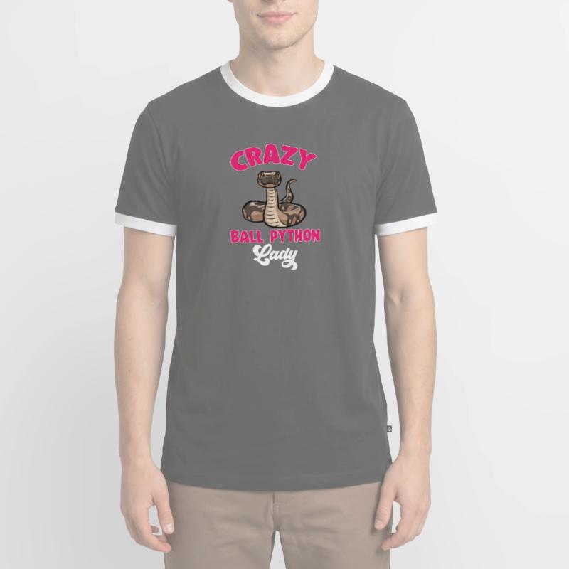 Ball Python Snake King Python T-shirt contrasté Homme