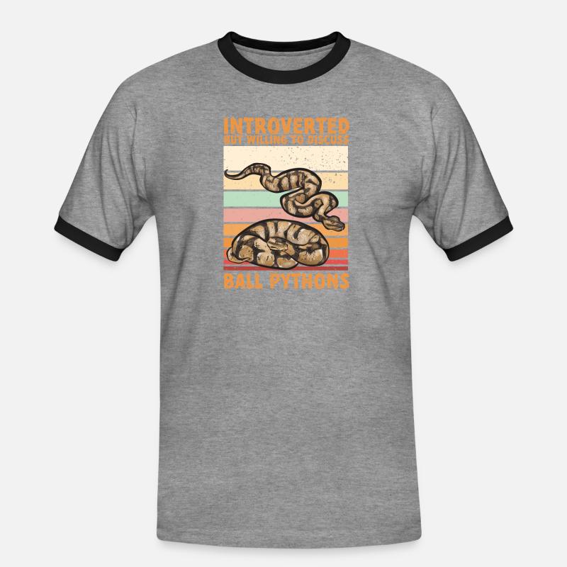 Ball Python Schlange Königspython - Männer Kontrast-T-Shirt - Grau meliert/Schwarz