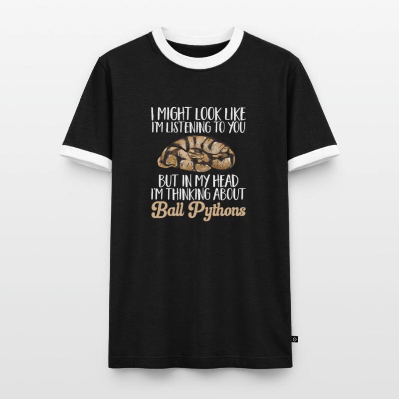 Ball Python Snake King Python T-shirt contrasté Homme