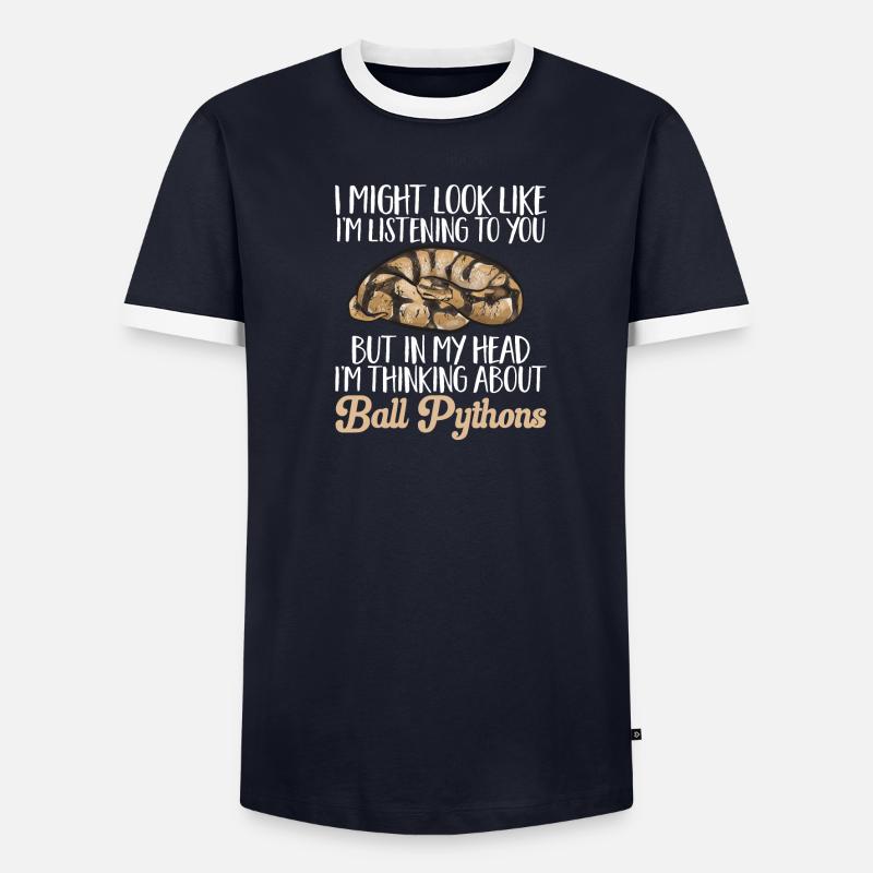Ball Python Snake King Python - Men's Ringer Shirt - undefined