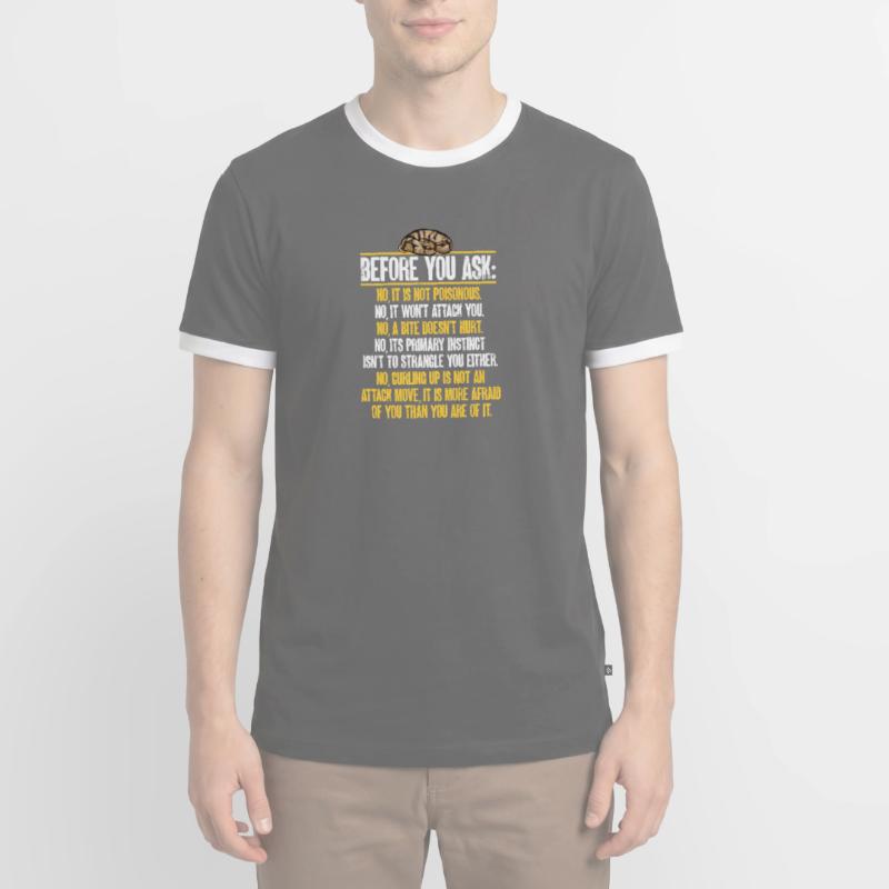 Ball Python Schlange Königspython Männer Kontrast-T-Shirt