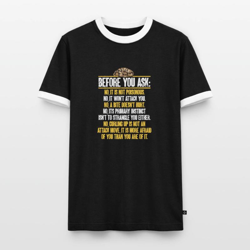 Ball Python Snake King Python T-shirt contrasté Homme