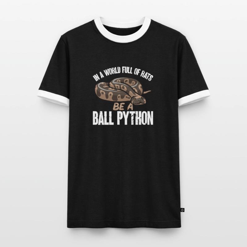 Ball Python Snake King Python T-shirt contrasté Homme