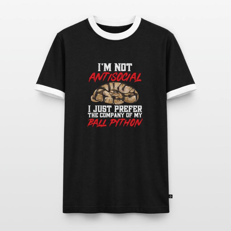 Ball Python Schlange Königspython Männer Kontrast-T-Shirt