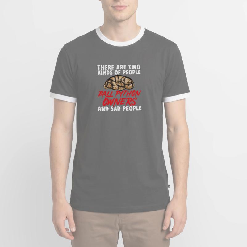 Ball Python Snake King Python T-shirt contrasté Homme