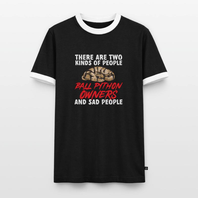Ball Python Schlange Königspython Männer Kontrast-T-Shirt