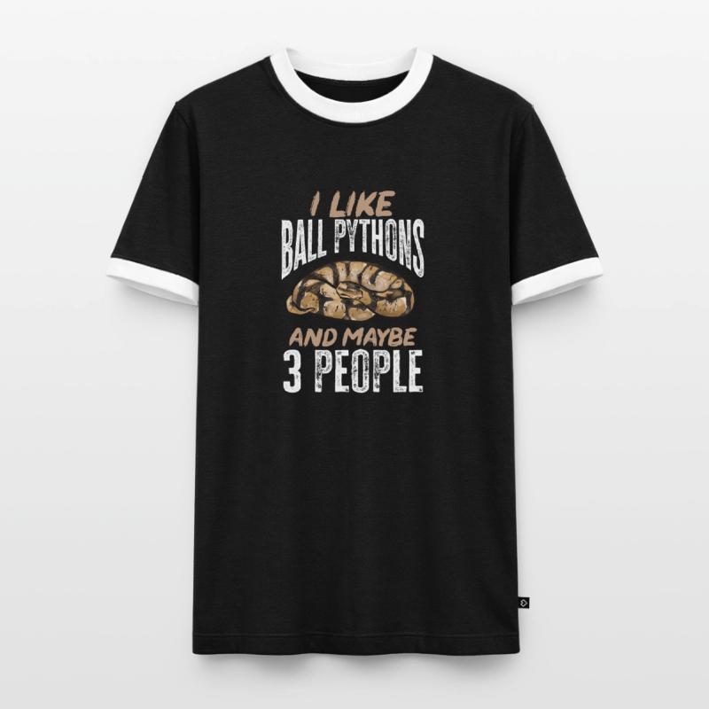 Ball Python Schlange Königspython Männer Kontrast-T-Shirt