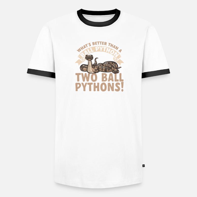 Ball Python Schlange Königspython Männer Kontrast-T-Shirt