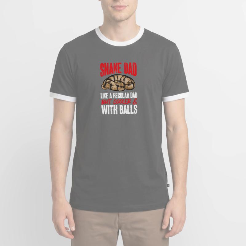 Ball Python Schlange Königspython Männer Kontrast-T-Shirt