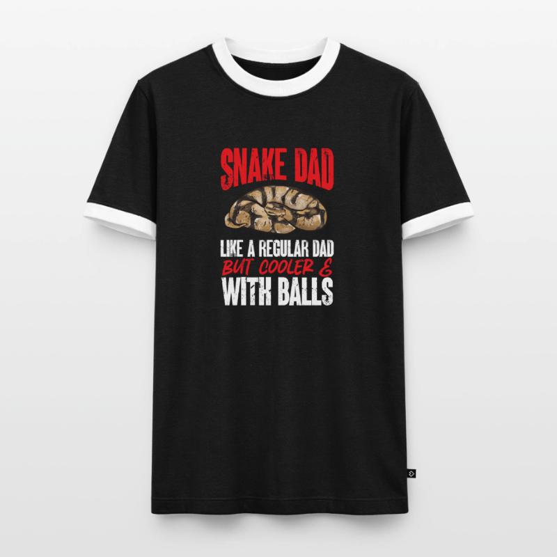 Ball Python Schlange Königspython Männer Kontrast-T-Shirt