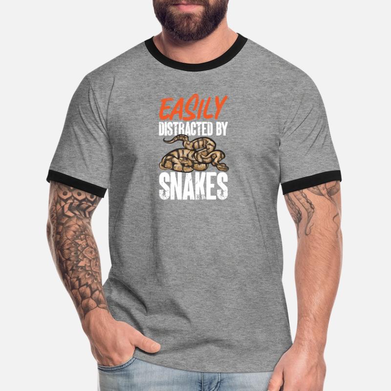 Ball Python Snake King Python T-shirt contrasté Homme