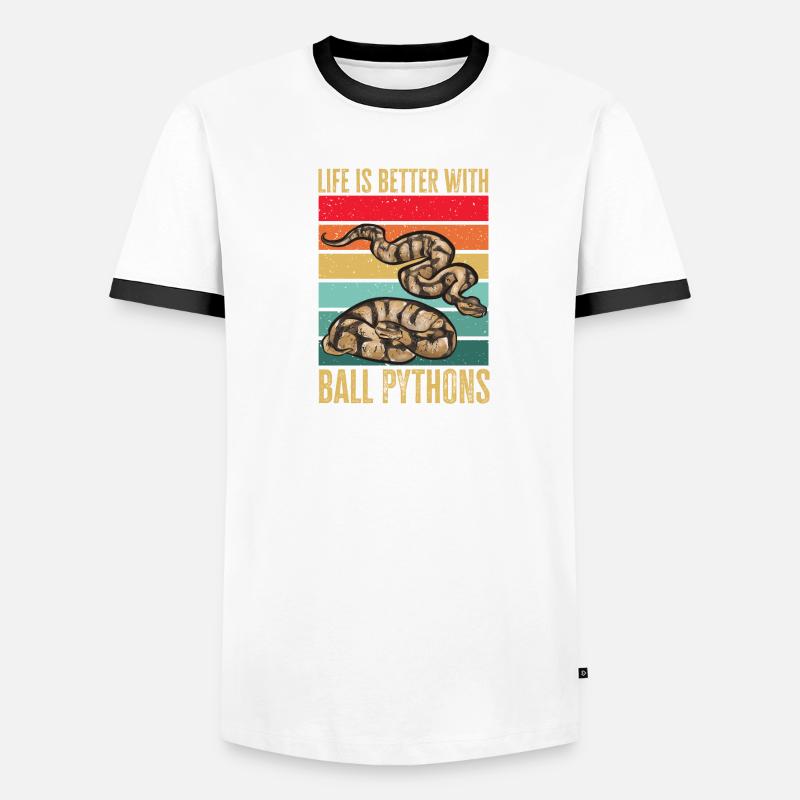 Ball Python Snake King Python T-shirt contrasté Homme