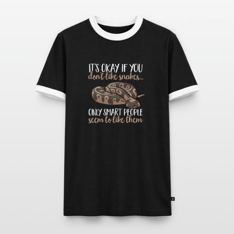 Ball Python Schlange Königspython Männer Kontrast-T-Shirt
