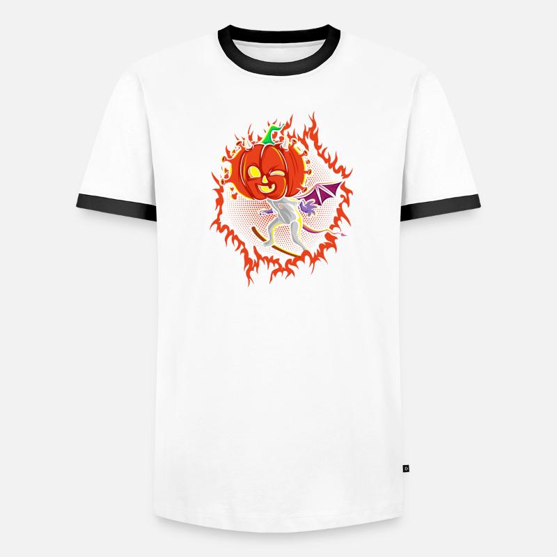 The Witch Devil Pumpkin Head Men's Ringer Shirt