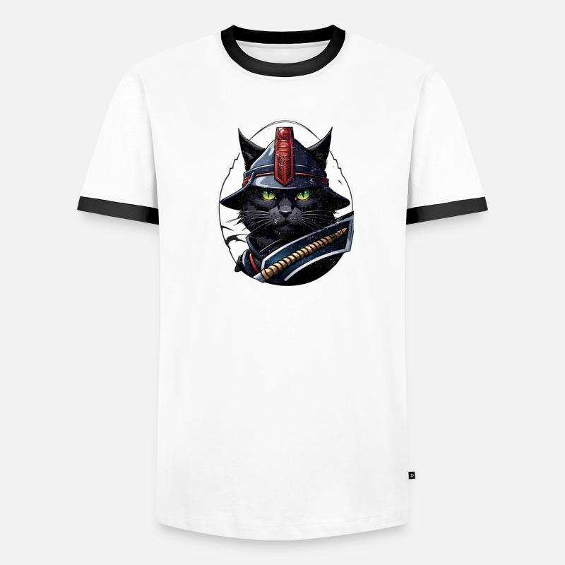 Ninja Cat - Samurai Kitten Men's Ringer Shirt