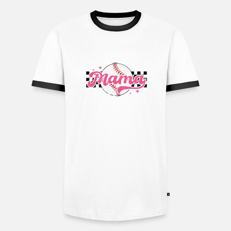 Karierter Baseball-Mama-Muttertag Männer Kontrast-T-Shirt