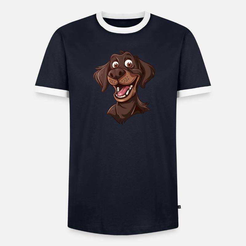 Caniche Pointer | Illustration de dessin animé T-shirt contrasté Homme