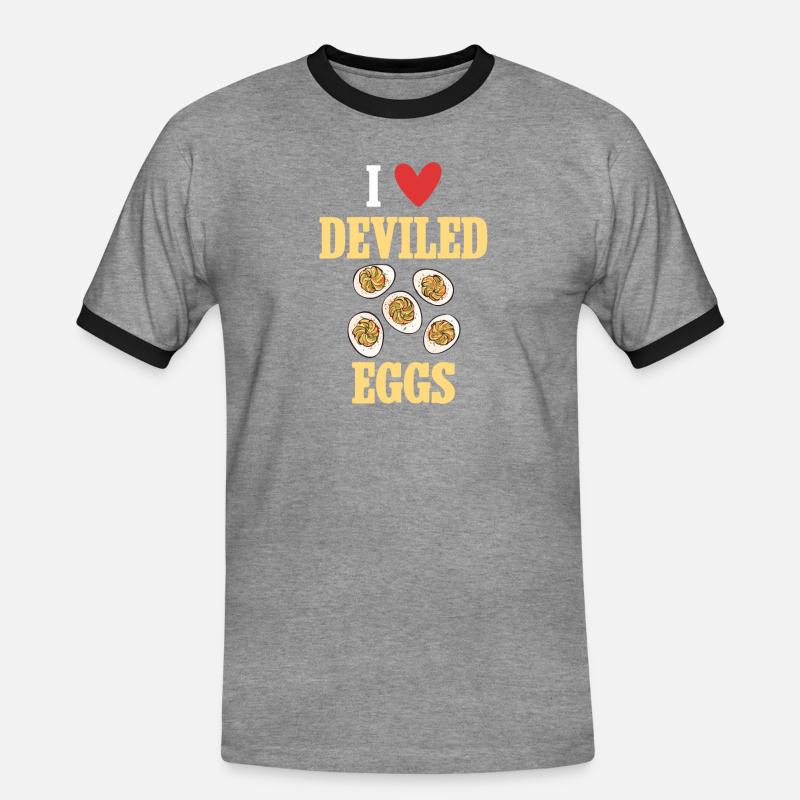 Gefüllte Eier Deviled Eggs - Männer Kontrast-T-Shirt - Grau meliert/Schwarz