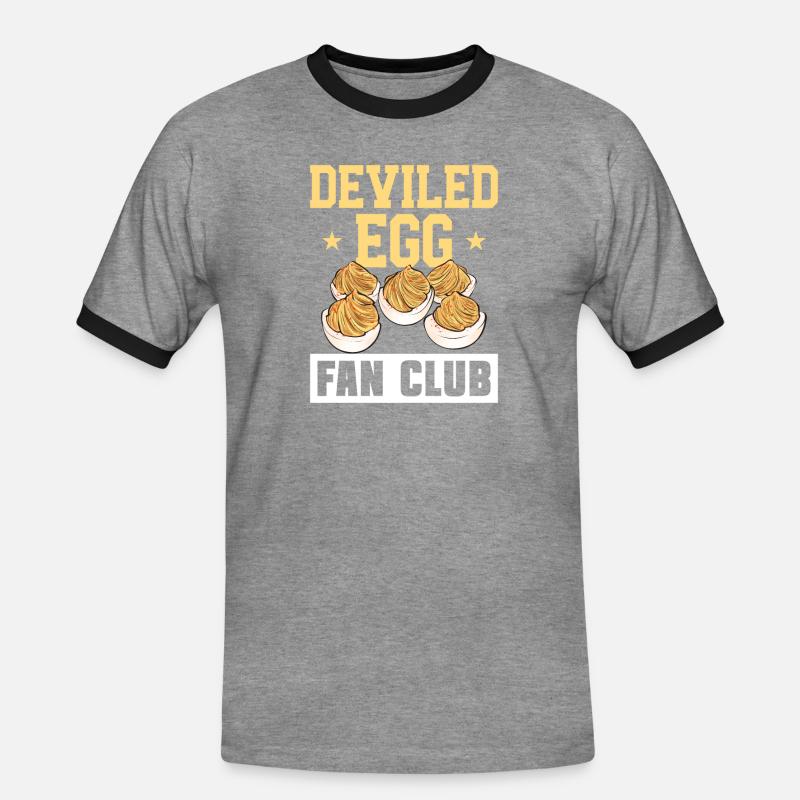 Gefüllte Eier Deviled Eggs - Männer Kontrast-T-Shirt - Grau meliert/Schwarz