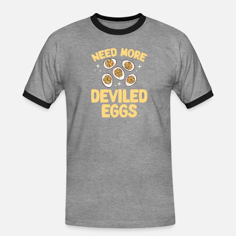 Gefüllte Eier Deviled Eggs - Männer Kontrast-T-Shirt - Grau meliert/Schwarz
