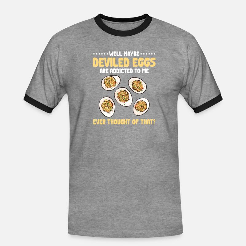 Gefüllte Eier Deviled Eggs - Männer Kontrast-T-Shirt - Grau meliert/Schwarz