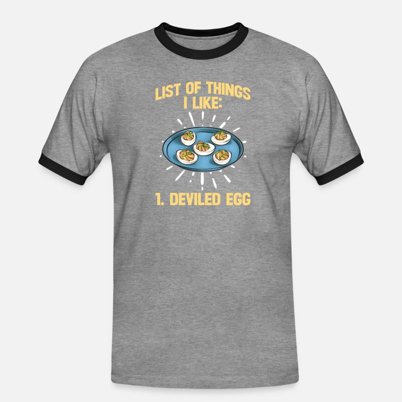 Gefüllte Eier Deviled Eggs - Männer Kontrast-T-Shirt - Grau meliert/Schwarz